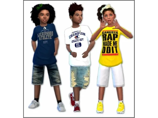 Maxis Match Clothing for the sim kiddies recolor - The Sims 4 Custom Content