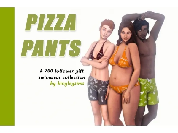 Maxis Match Pizza pants - The Sims 4 Custom Content