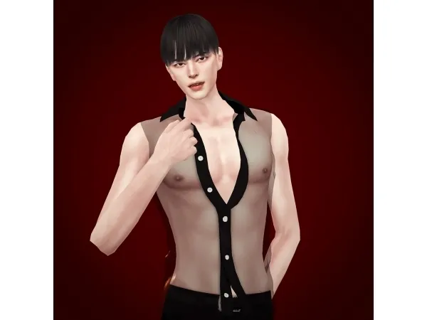 Alpha [sudal] See through shirt M3 - The Sims 4 Custom Content