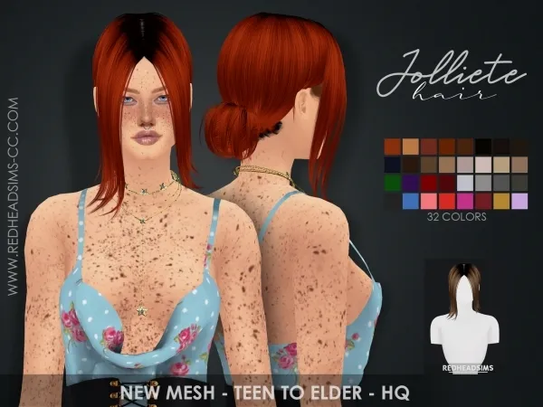 Alpha JOLLIETE HAIR - The Sims 4 Custom Content