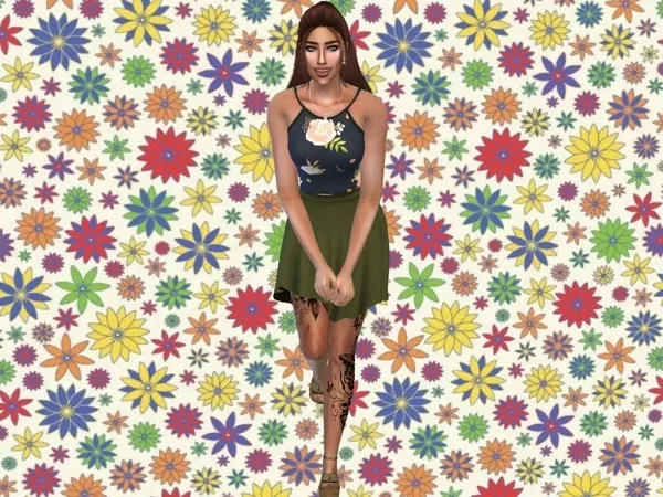 Alpha CAS Background White Flowers - The Sims 4 Custom Content