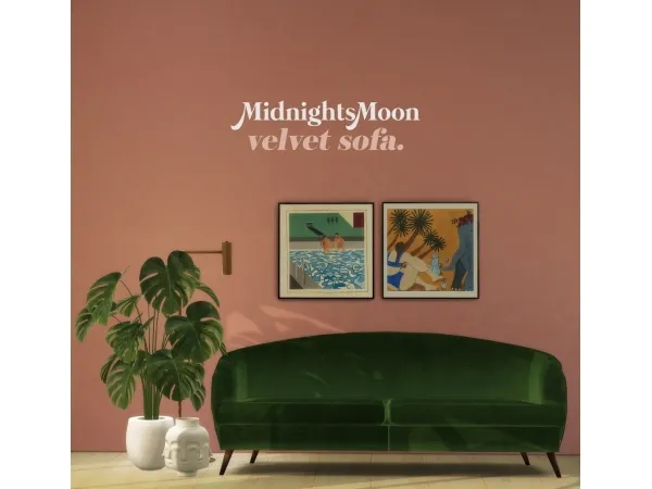 Alpha Velvet Sofa a chellie sofa recolor - The Sims 4 Custom Content