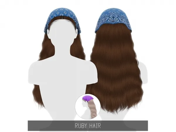 Alpha RUBY HAIR - The Sims 4 Custom Content