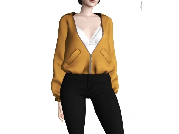 Maxis Match z i p u p h o o d i e - The Sims 4 Custom Content