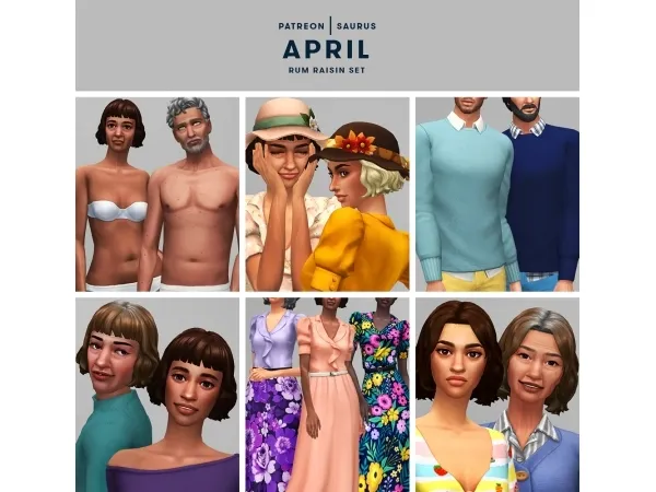 Maxis Match Rum Raisin Set by saurussims - The Sims 4 Custom Content