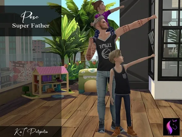 Alpha Pose Super Father - The Sims 4 Custom Content