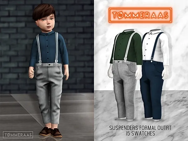 Alpha TØMMERAAS Suspenders Formal Outfit (13) - The Sims 4 Custom Content