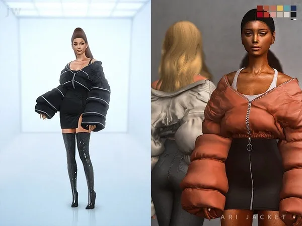 Alpha ari jacket accesory - The Sims 4 Custom Content