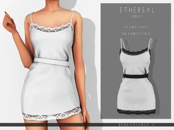 Alpha Ethereal Dress Angelic Collection - The Sims 4 Custom Content