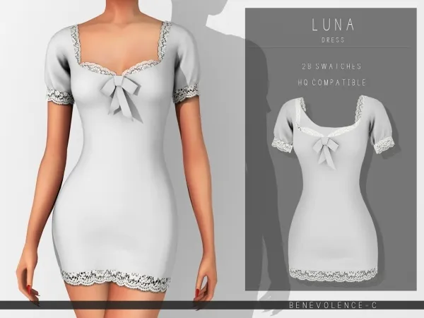 Mix Luna Dress Angelic Collection - The Sims 4 Custom Content