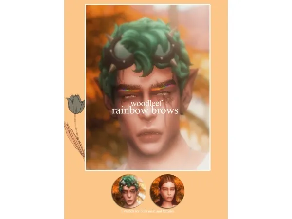 Maxis Match rainbow brows - The Sims 4 Custom Content