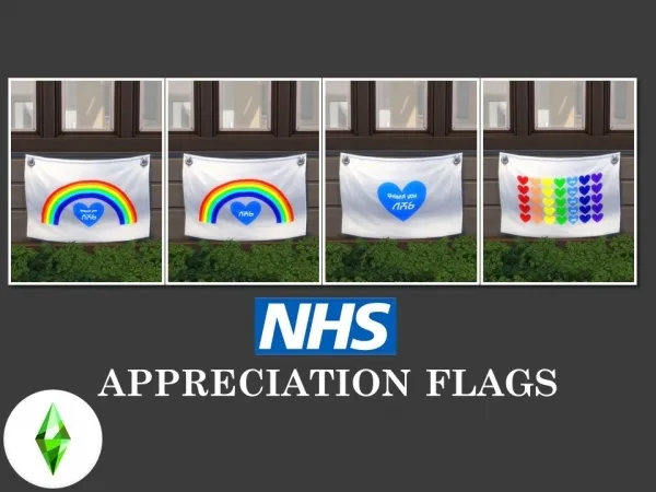 Alpha NHS Appreciation Flags by Teknikah - The Sims 4 Custom Content
