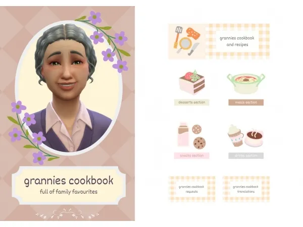 Mix Grannies Cookbook by simsfinds - The Sims 4 Custom Content