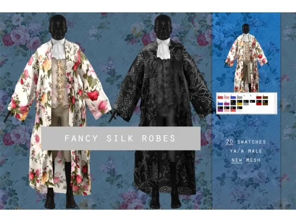 Alpha Fancy Silk Robes sims by revolution - The Sims 4 Custom Content