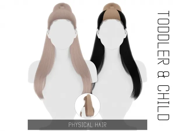 Alpha PHYSICAL HAIR TODDLER CHILD - The Sims 4 Custom Content