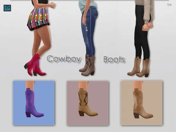 Maxis Match Cowboy Boots - The Sims 4 Custom Content