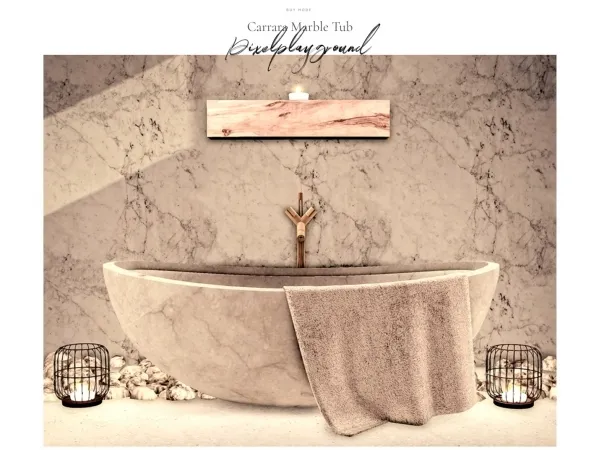 Alpha PXLS CARRARA MARBLE TUB - The Sims 4 Custom Content