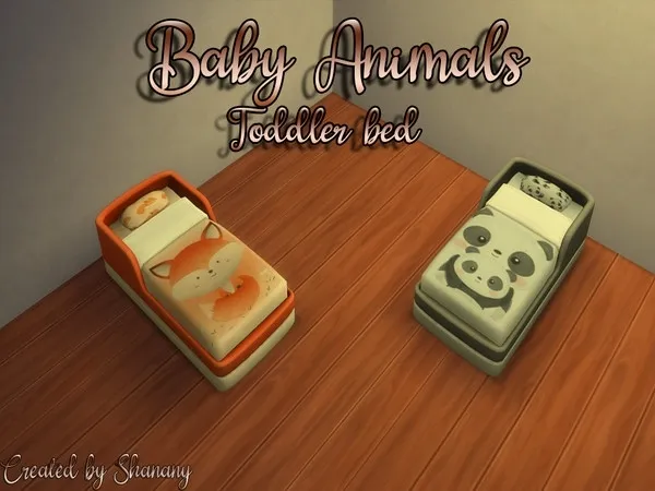 Alpha Baby Animals Toddler Bed - The Sims 4 Custom Content