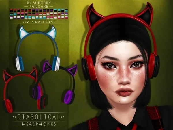 Maxis Match Blahberry Pancake Diabolical Headphones - The Sims 4 Custom Content