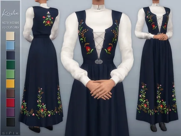 Maxis Match Kristin Bunad by thesimsresource - The Sims 4 custom content