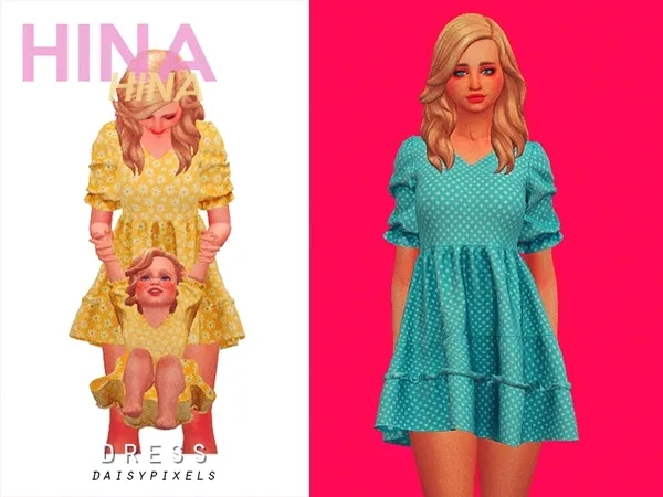 Alpha Hina Dress ( ) by daisypixels - The Sims 4 Custom Content