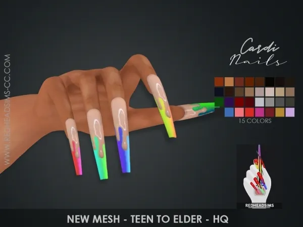 Alpha CARDI NAILS - The Sims 4 Custom Content