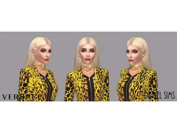 Alpha Versace CHOKER and HAIRPIN - The Sims 4 Custom Content