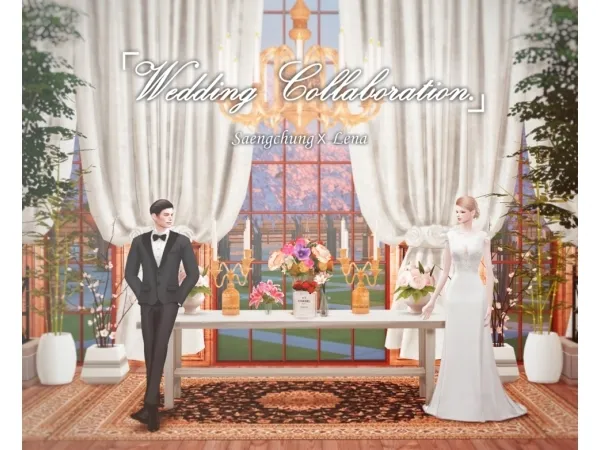 Alpha [Wedding Collabo] Bowtie Suit Derby Shoes - The Sims 4 Custom Content