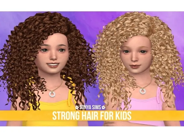 Alpha Strong Hair for Kids - The Sims 4 Custom Content