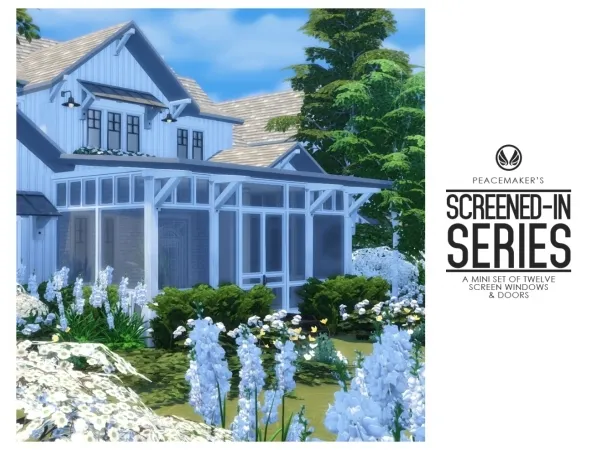 Maxis Match Screened In Porch Series Mesh Windows and Doors - The Sims 4 Custom Content