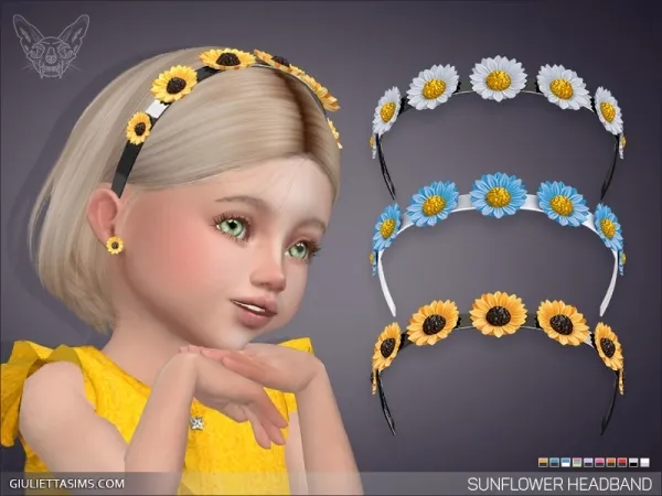 Alpha SUNFLOWER HEADBAND FOR TODDLERS - The Sims 4 Custom Content