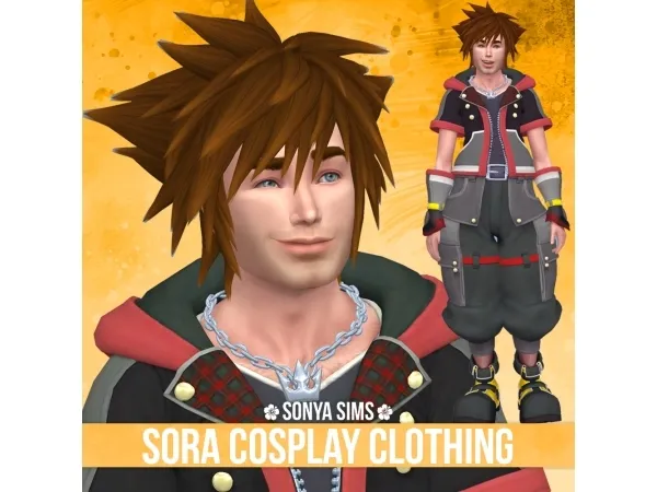 Maxis Match Sora from Kingdom Hearts Clothing Costume - The Sims 4 Custom Content
