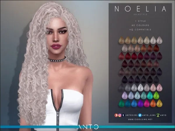 Alpha Noelia Hairstyle by anto - The Sims 4 Custom Content