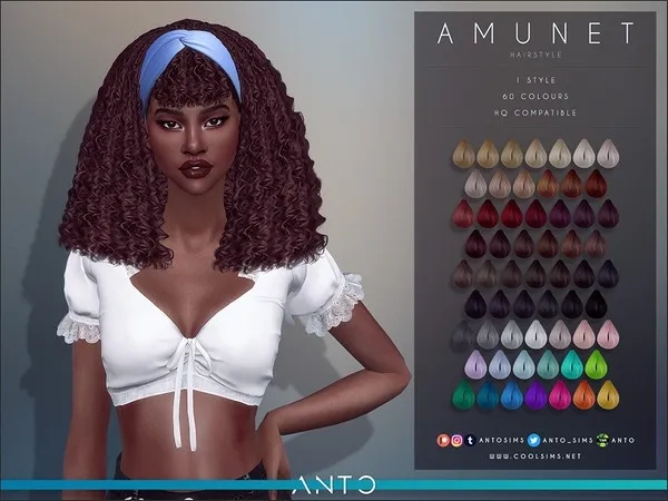 Alpha Anto Amunet (Hairstyle) - The Sims 4 Custom Content