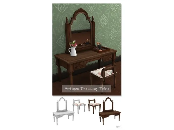 Maxis Match Antique Dressing Table ni28 by o - The Sims 4 Custom Content