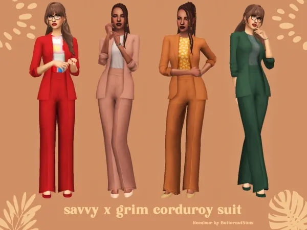 Maxis Match savvy x grim corduroy suit by httpswwwpatreoncomposts37717051 - The Sims 4 Custom Content