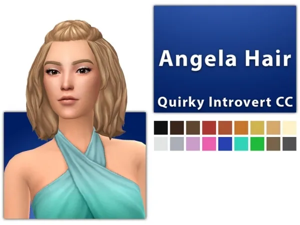 Alpha [QICC] Angela Hair - The Sims 4 Custom Content