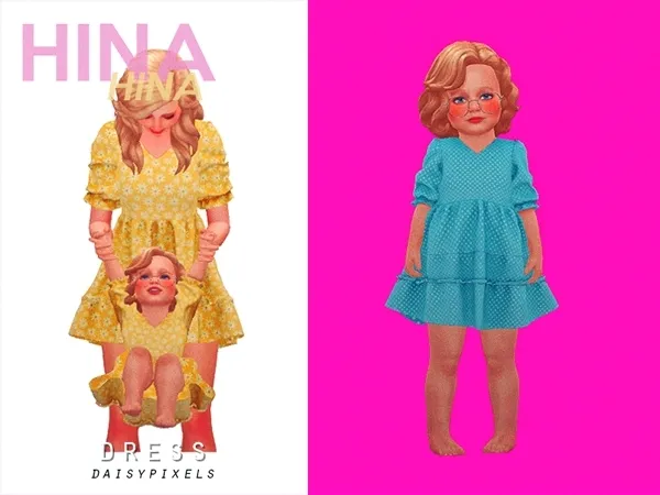 Alpha hina dress for toddlers - The Sims 4 Custom Content
