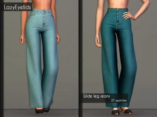 Alpha Wide leg jeans - The Sims 4 Custom Content