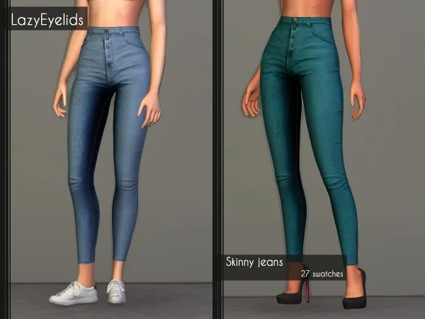 Alpha Skinny jeans by lazyeyelids - The Sims 4 Custom Content