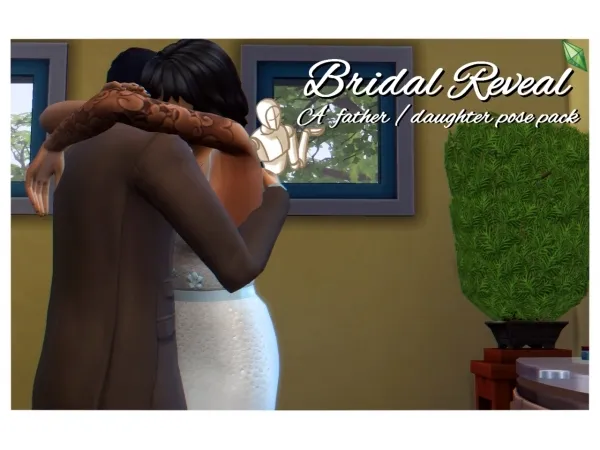 Maxis Match Bridal Reveal A FatherDaughter Pose Pack by samssims - The Sims 4 Custom Content