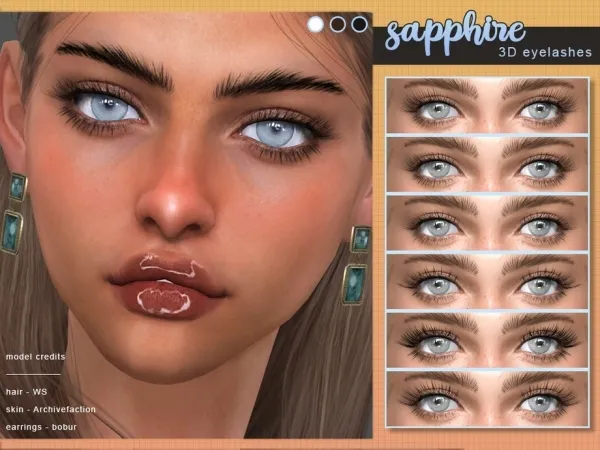 Alpha Screaming Mustard's [ Sapphire ] 3D Eyelashes - The Sims 4 Custom Content