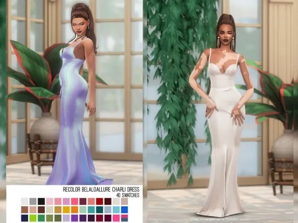 Alpha helgatisha Recolor Belaloallure Charli dress Mesh needed - The Sims 4 Custom Content