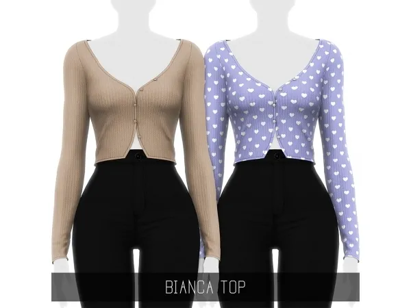 Alpha BIANCA TOP - The Sims 4 Custom Content