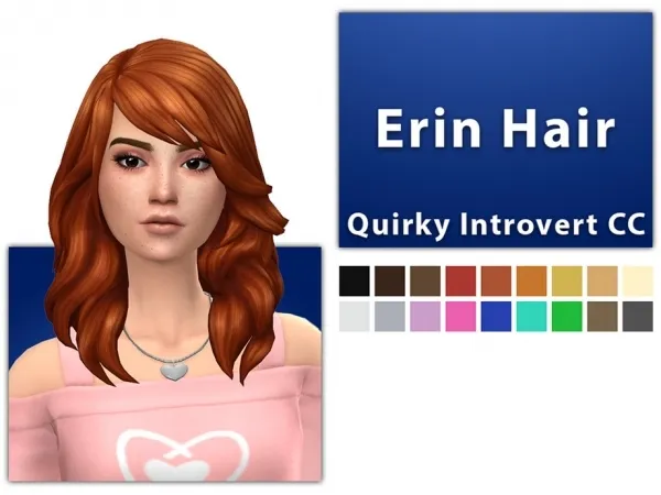 Alpha [QICC] Erin Hair - The Sims 4 Custom Content