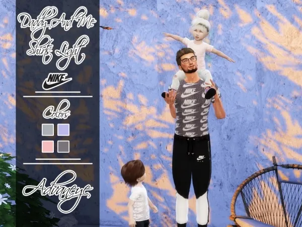 Alpha Advaneye's Daddy and Me Shirts Set Nike Light Version - The Sims 4 Custom Content