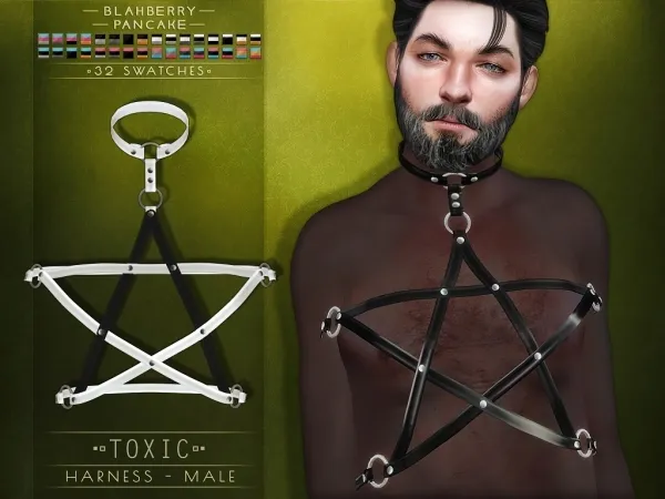 Alpha Blahberry Pancake Toxic Harness MALE - The Sims 4 Custom Content