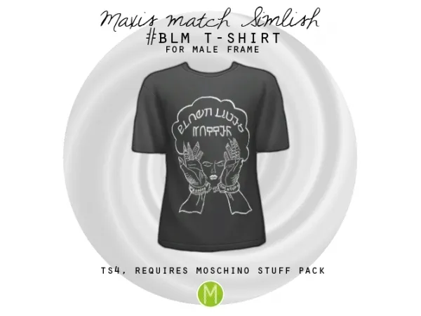 Maxis Match Maxis match Simlish BLM T shirt - The Sims 4 Custom Content