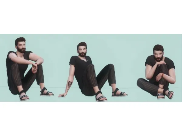 Maxis Match Sit Male Poses by simsfinds - The Sims 4 Custom Content