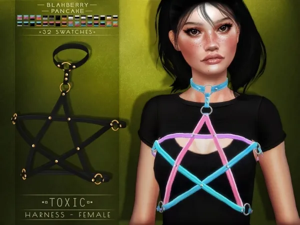 Alpha Blahberry Pancake Toxic Harness FEMALE - The Sims 4 Custom Content